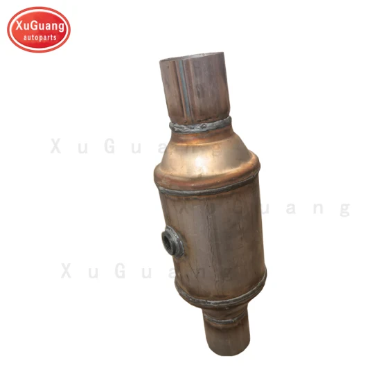 Universal Round Welded Cap High Quality Catalytic Converter with Sensor Holee with Exhaust Pipe